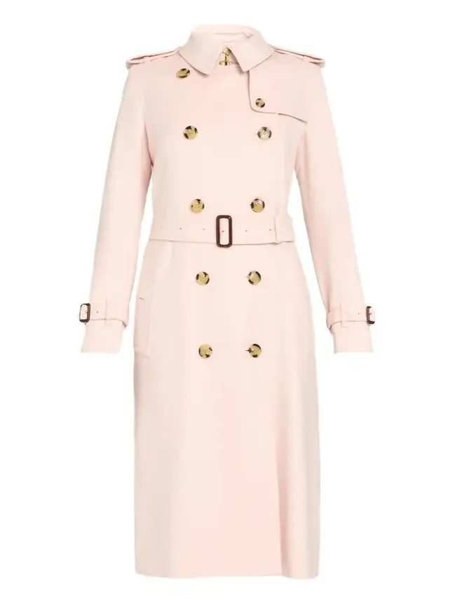 Kensington Double-Breasted Trench Coat in Brushed Cashmere