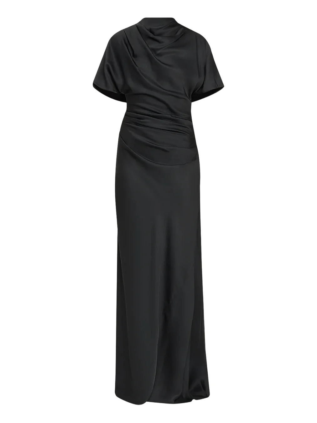 Annibelis Draped Cape-Sleeve Satin Gown Annibelis Draped Cape-Sleeve Satin Gown