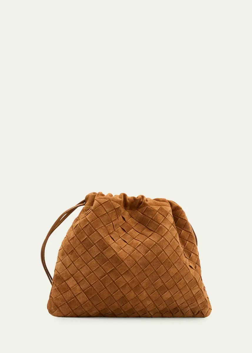 Bottega Veneta Suede Drawstring Pouch Clutch Bag | Thumbnail 4