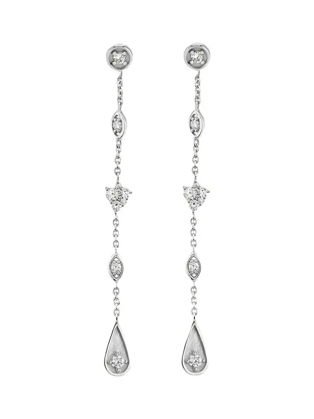 14K White Gold & 0.314 TCW Diamond Earrings 14K White Gold & 0.314 TCW Diamond Earrings