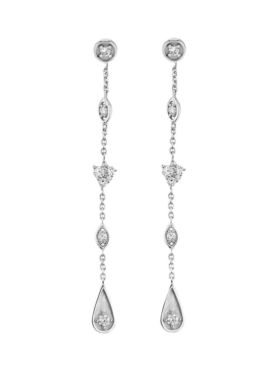 14K White Gold & 0.314 TCW Diamond Earrings