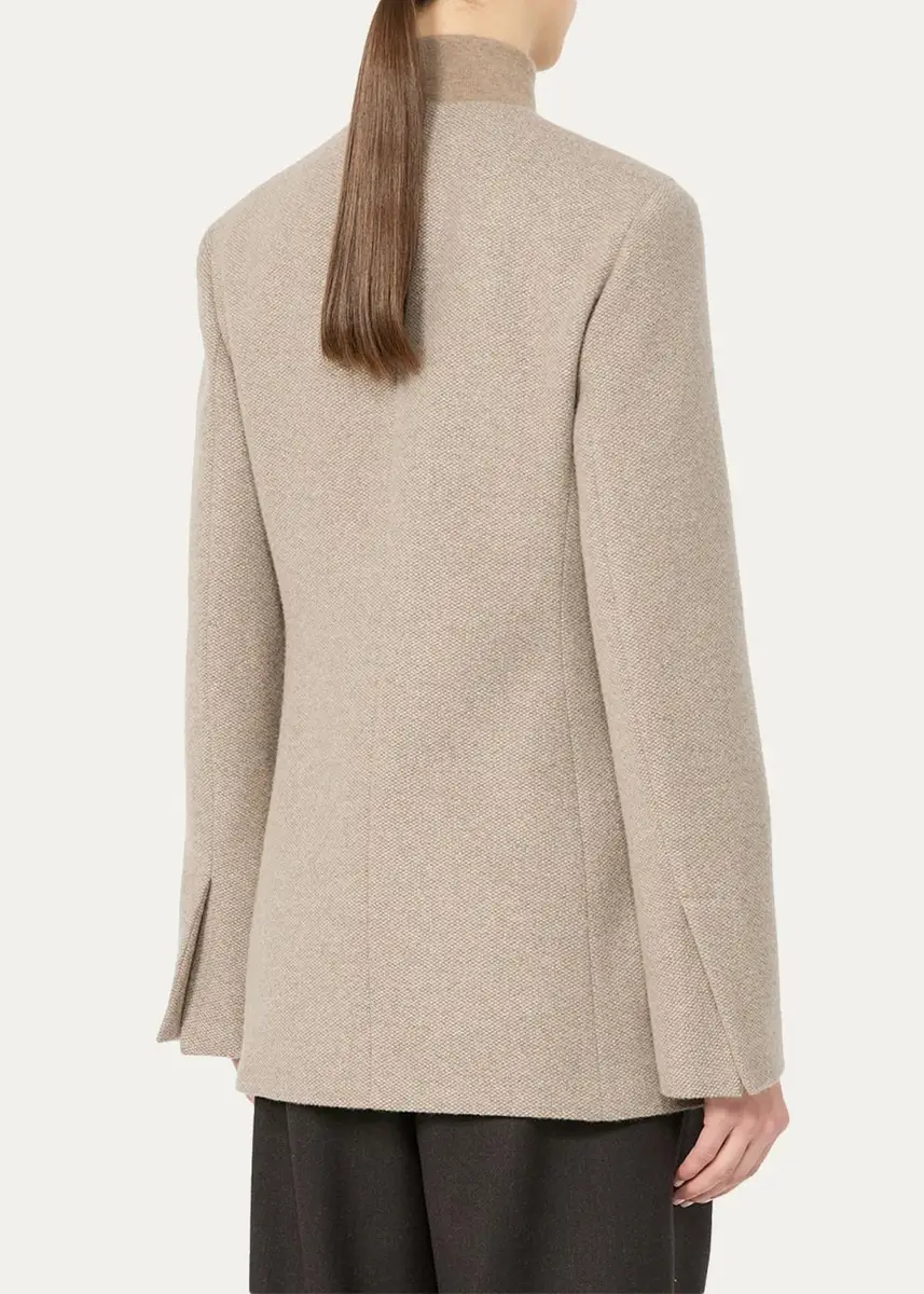 Max Mara Cashmere Single-Breasted Collarless Jacket | Thumbnail 3