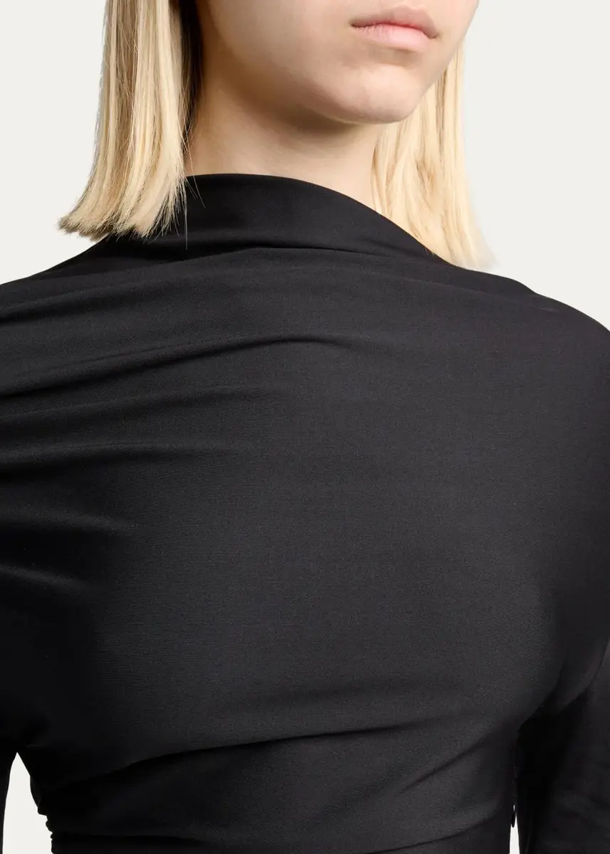 Victoria Beckham Draped Long-Sleeve Column Gown | Thumbnail 5 Victoria Beckham Draped Long-Sleeve Column Gown | Thumbnail 5