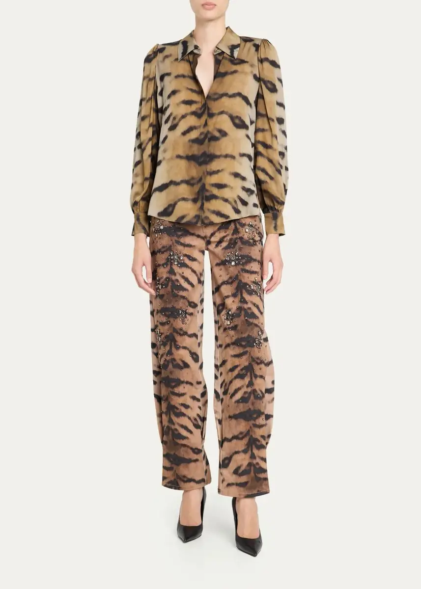 Kobi Halperin Davis Animal-Print Silk-Blend Blouse | Thumbnail 2 Kobi Halperin Davis Animal-Print Silk-Blend Blouse | Thumbnail 2