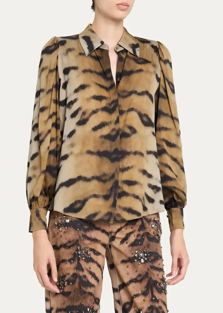 Kobi Halperin Davis Animal-Print Silk-Blend Blouse | Thumbnail 4 Kobi Halperin Davis Animal-Print Silk-Blend Blouse | Thumbnail 4