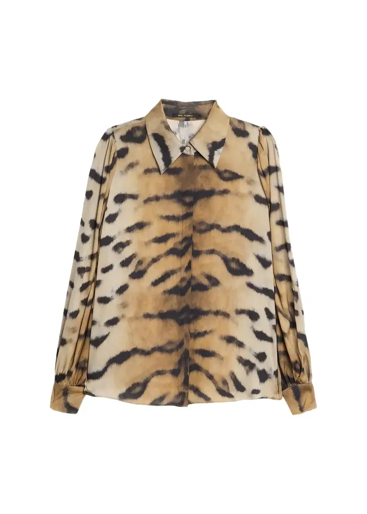 Kobi Halperin Davis Animal-Print Silk-Blend Blouse