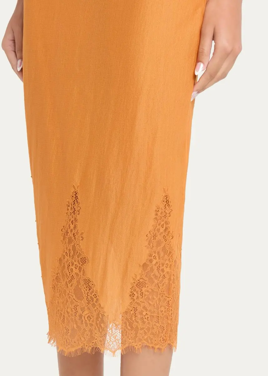 Ronny Kobo Lace-Trim Skirt | Thumbnail 5 Ronny Kobo Lace-Trim Skirt | Thumbnail 5