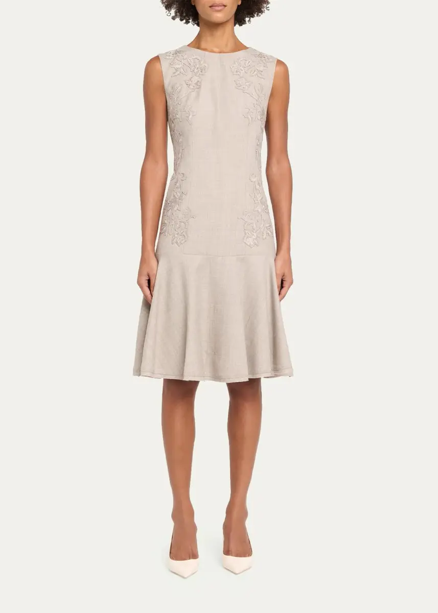 Kobi Halperin Tate Wool Drop-Waist Knee-Length Dress | Thumbnail 2