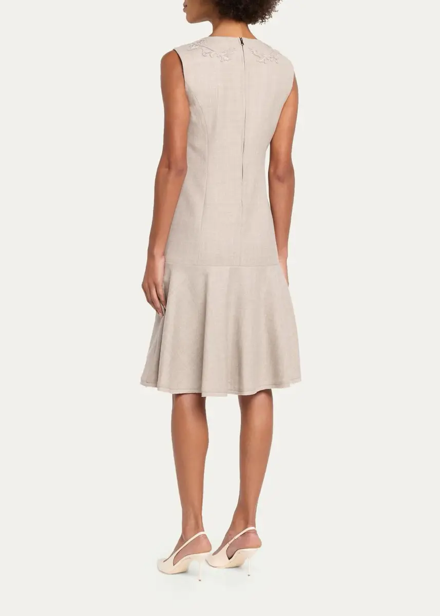 Kobi Halperin Tate Wool Drop-Waist Knee-Length Dress | Thumbnail 3