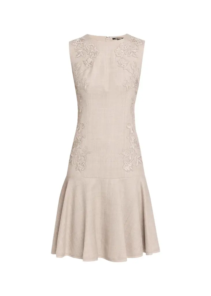 Kobi Halperin Tate Wool Drop-Waist Knee-Length Dress
