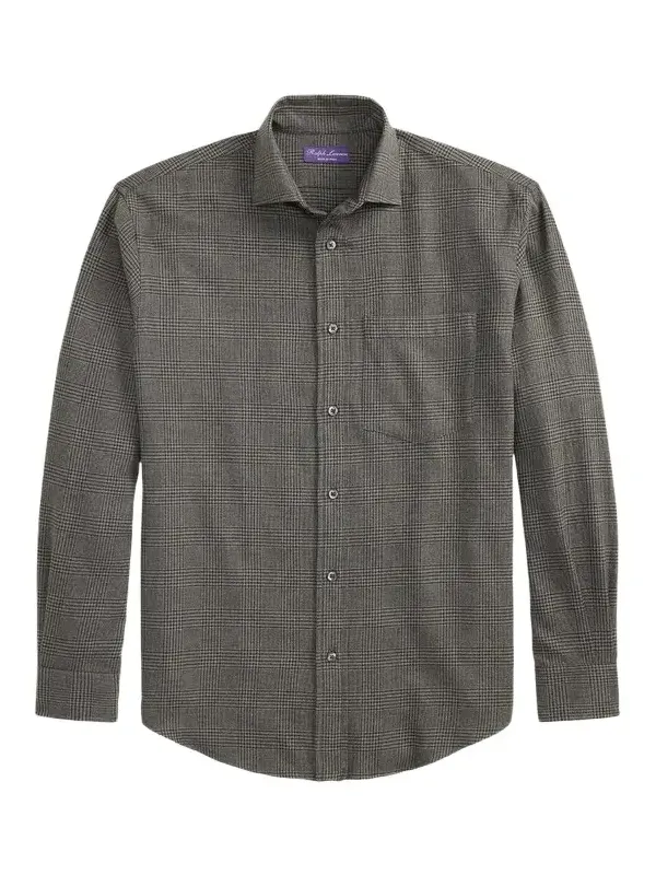 Ralph Lauren Purple Label Men's Glen Check Flannel Button-Down Shirt