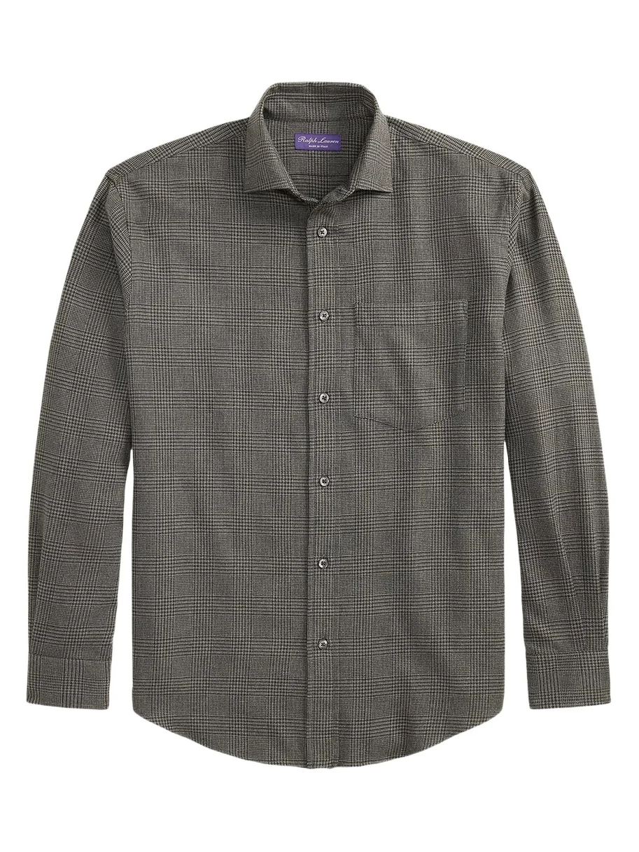 Ralph Lauren Purple Label Men's Glen Check Flannel Button-Down Shirt