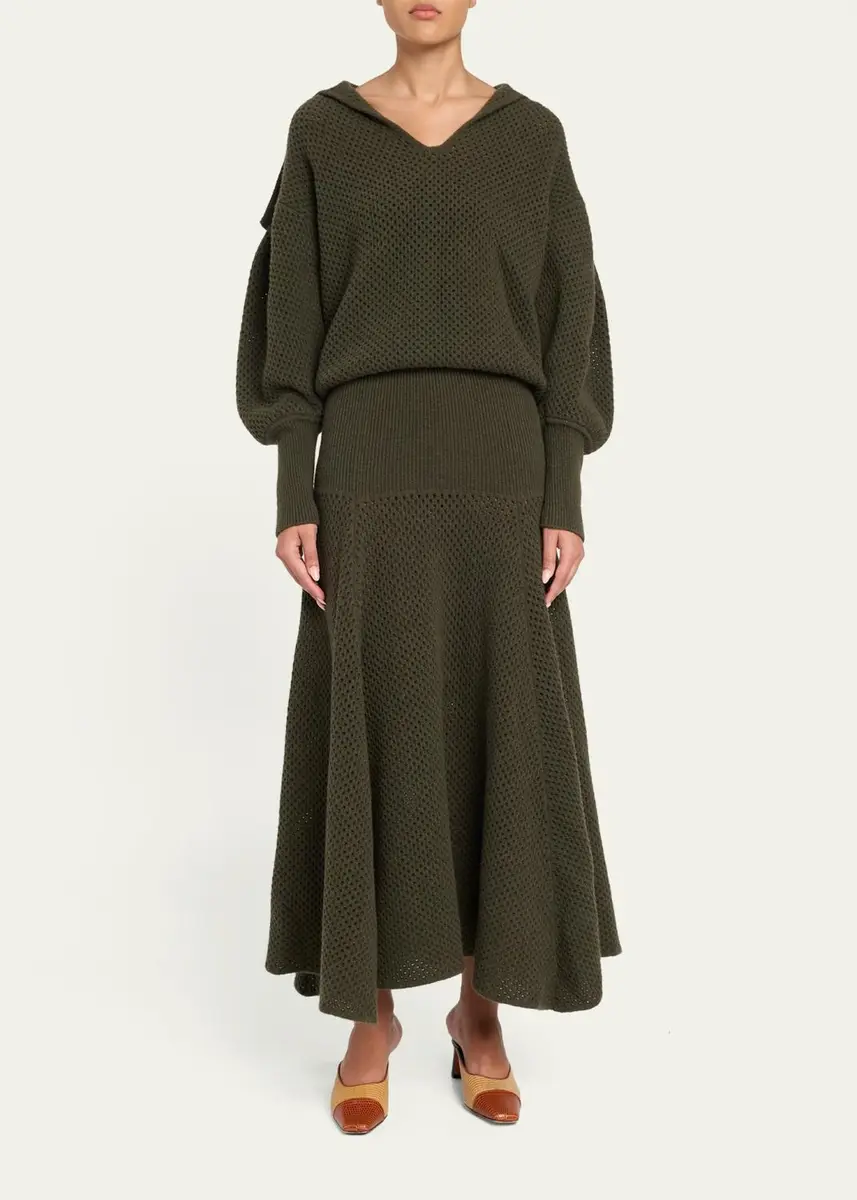 Ulla Johnson Lila Wool Open Knit Sailor-Collar Sweater | Thumbnail 2 Ulla Johnson Lila Wool Open Knit Sailor-Collar Sweater | Thumbnail 2
