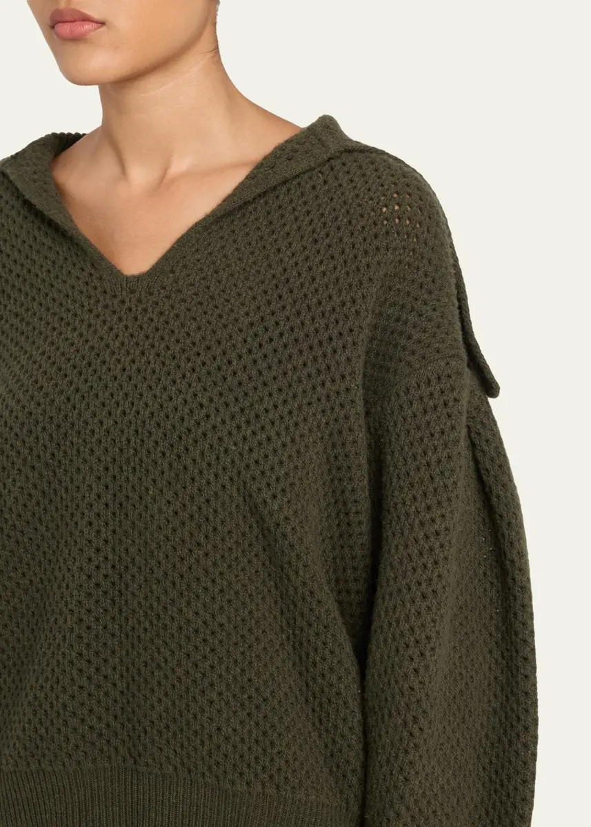 Ulla Johnson Lila Wool Open Knit Sailor-Collar Sweater | Thumbnail 5 Ulla Johnson Lila Wool Open Knit Sailor-Collar Sweater | Thumbnail 5