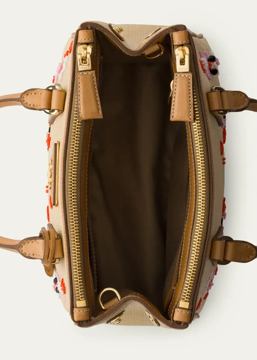 Prada Galleria Floral Embroidered Leather Tote Bag | Thumbnail 2