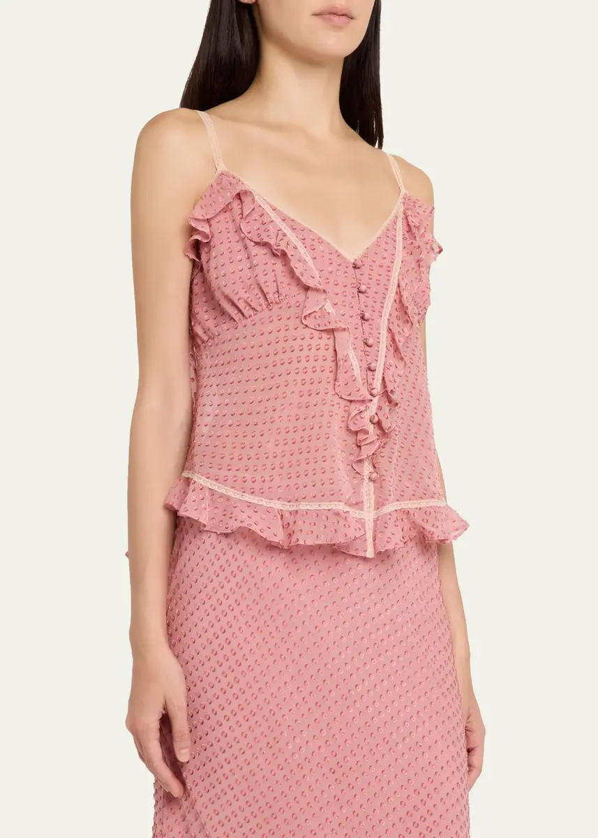 LoveShackFancy Temperance Fil Coupe Lace-Trim Ruffled Cami | Thumbnail 4 LoveShackFancy Temperance Fil Coupe Lace-Trim Ruffled Cami | Thumbnail 4
