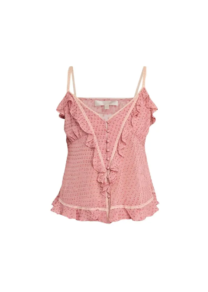 Temperance Fil Coupe Lace-Trim Ruffled Cami Temperance Fil Coupe Lace-Trim Ruffled Cami