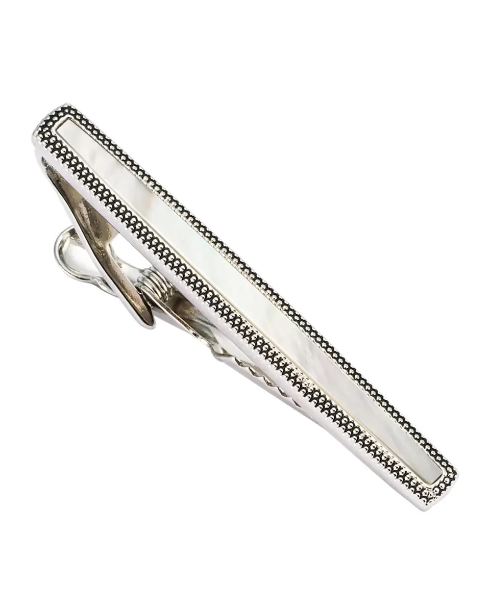 Link Up Men's Mother-Of-Pearl Dotted Frame Tie Bar | Thumbnail 3 Link Up Men's Mother-Of-Pearl Dotted Frame Tie Bar | Thumbnail 3