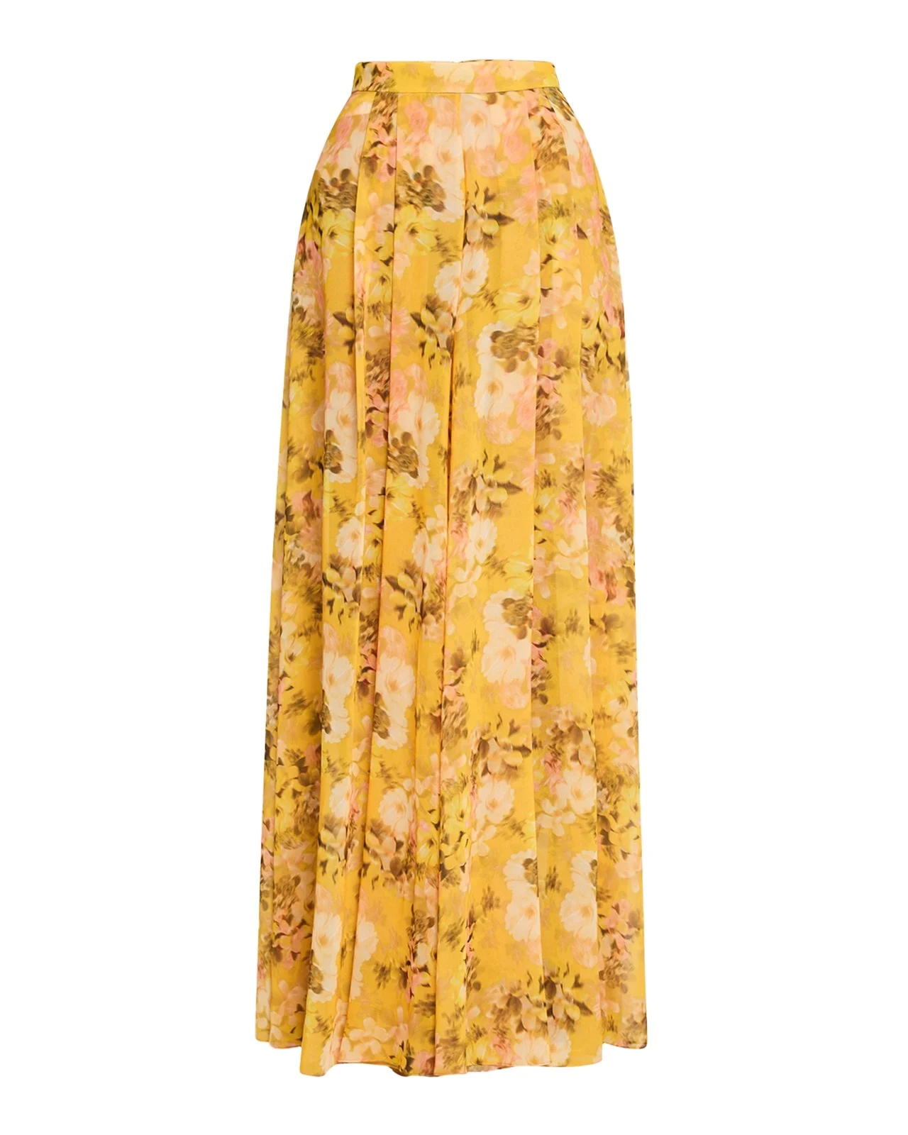 Badgley Mischka Collection Pleated Floral-Print Georgette Palazzo Pants