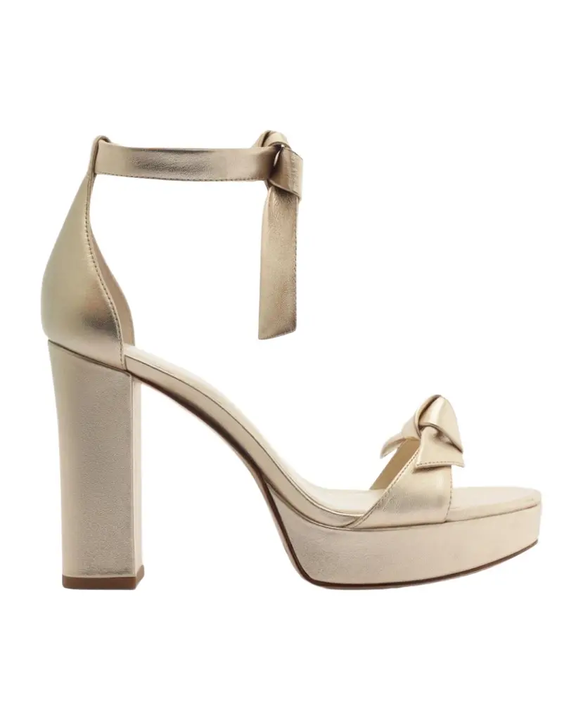 Mabeleh Metallic Leather Platform Sandals