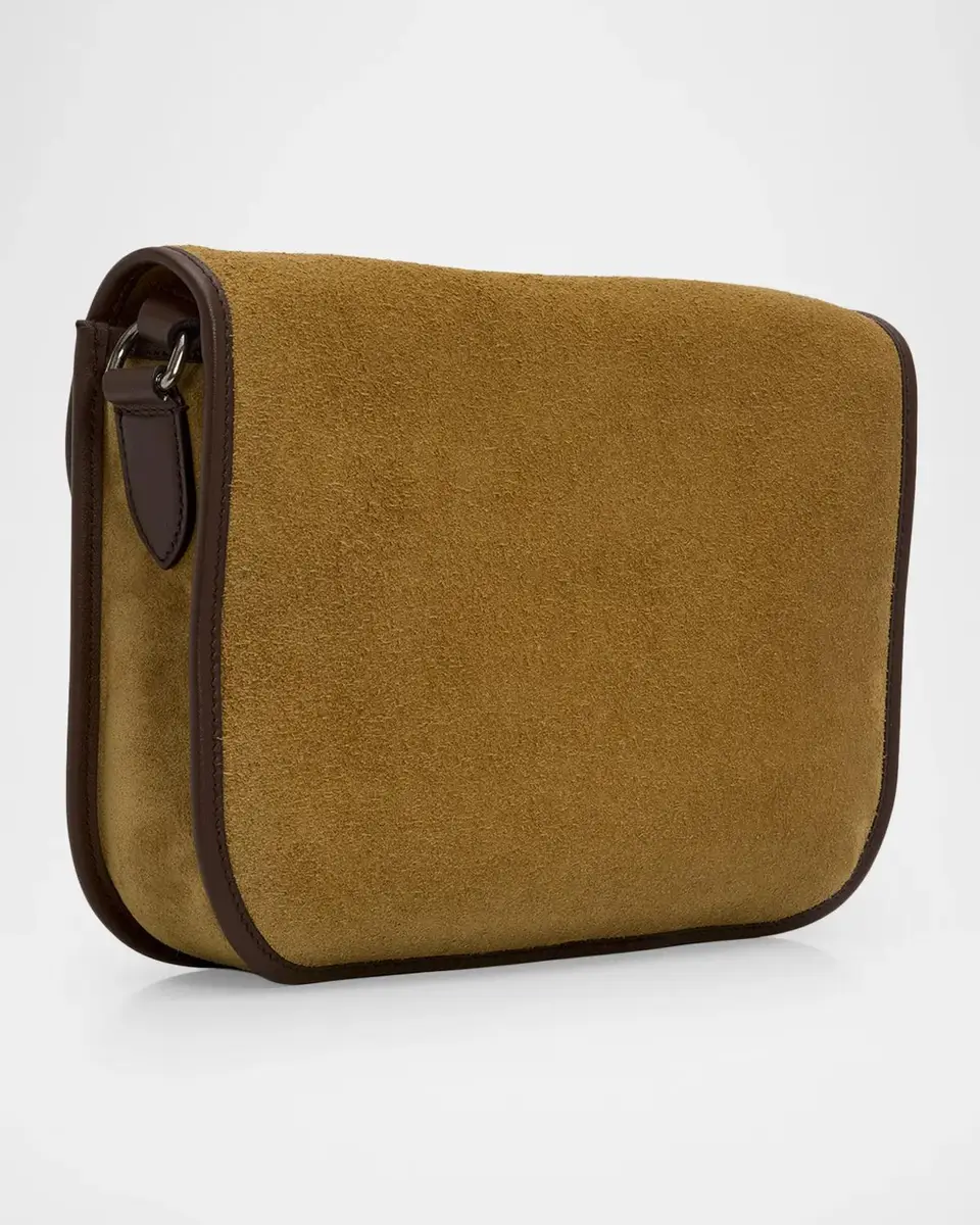 Valentino Garavani Men's Suede Leather-Trim Crossbody Bag | Thumbnail 3 Valentino Garavani Men's Suede Leather-Trim Crossbody Bag | Thumbnail 3