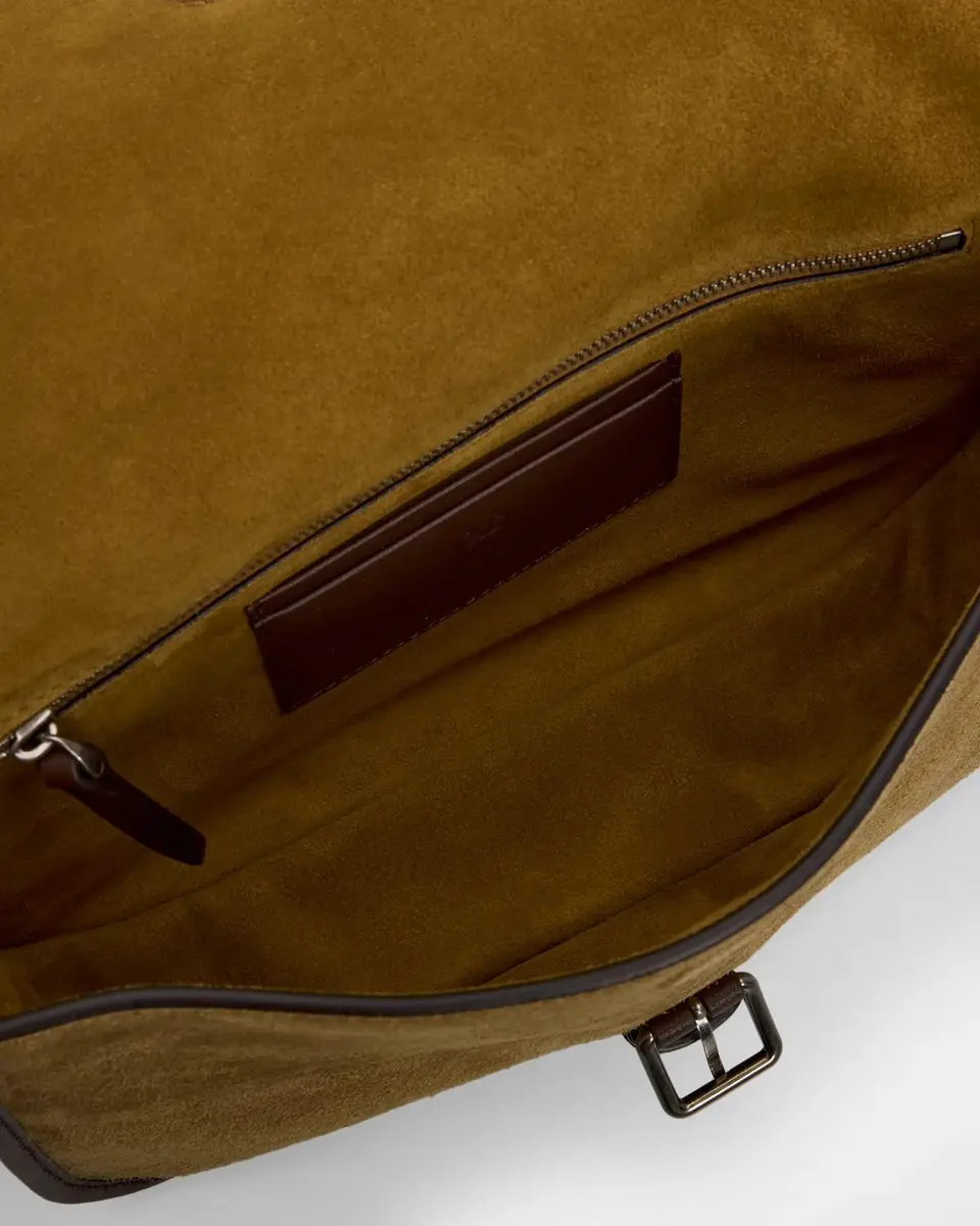 Valentino Garavani Men's Suede Leather-Trim Crossbody Bag | Thumbnail 4 Valentino Garavani Men's Suede Leather-Trim Crossbody Bag | Thumbnail 4