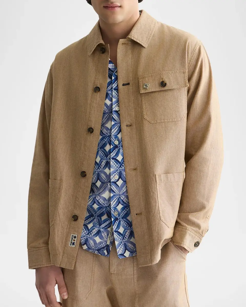 Scotch & Soda Men's Cotton and Linen Shirt Jacket | Thumbnail 4 Scotch & Soda Men's Cotton and Linen Shirt Jacket | Thumbnail 4