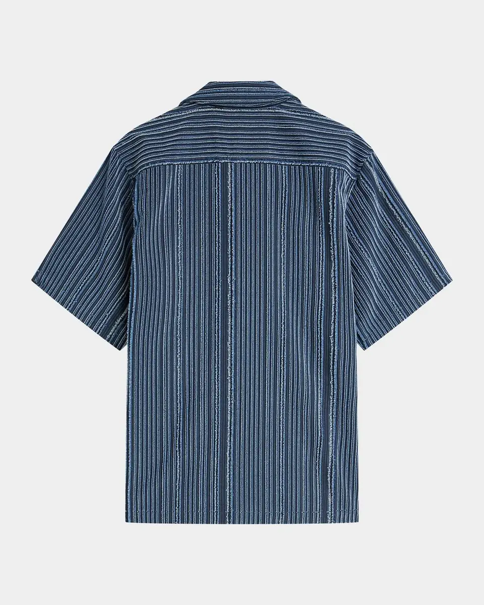 Scotch & Soda Men's Textured Stripe Relaxed-Fit Short Sleeve Shirt | Thumbnail 7 Scotch & Soda Men's Textured Stripe Relaxed-Fit Short Sleeve Shirt | Thumbnail 7