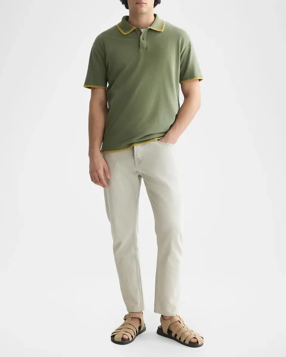 Scotch & Soda Men's Pique Worked-Out Relaxed-Fit Polo Shirt | Thumbnail 2 Scotch & Soda Men's Pique Worked-Out Relaxed-Fit Polo Shirt | Thumbnail 2