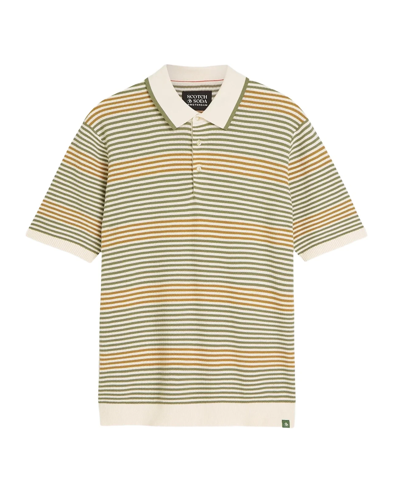 Men's Stripe Cotton Knit Polo Shirt Men's Stripe Cotton Knit Polo Shirt