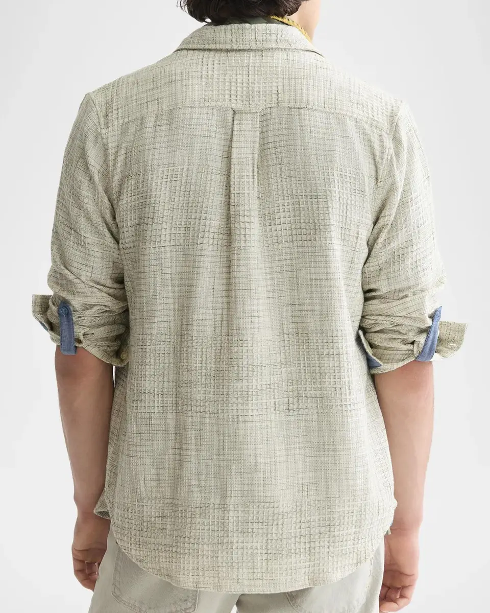 Scotch & Soda Men's Melange Waffle Classic Fit Button-Front Shirt | Thumbnail 3 Scotch & Soda Men's Melange Waffle Classic Fit Button-Front Shirt | Thumbnail 3