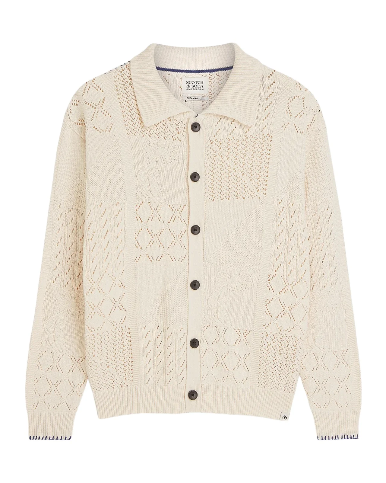Scotch & Soda Men's Multi-Stitch Cotton Knit Cardigan