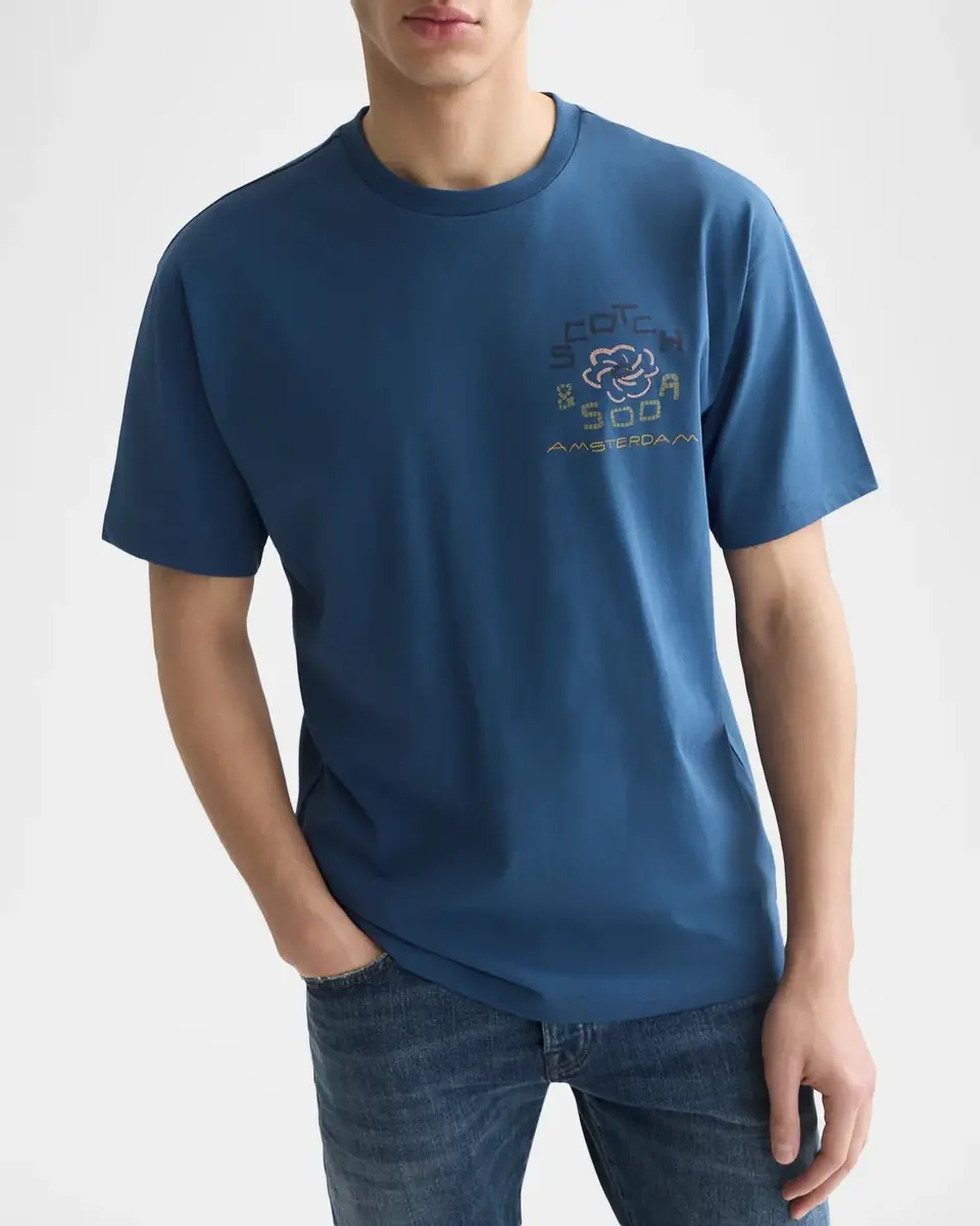 Scotch & Soda Men's Relaxed-Fit Logo Artwork T-Shirt | Thumbnail 4 Scotch & Soda Men's Relaxed-Fit Logo Artwork T-Shirt | Thumbnail 4