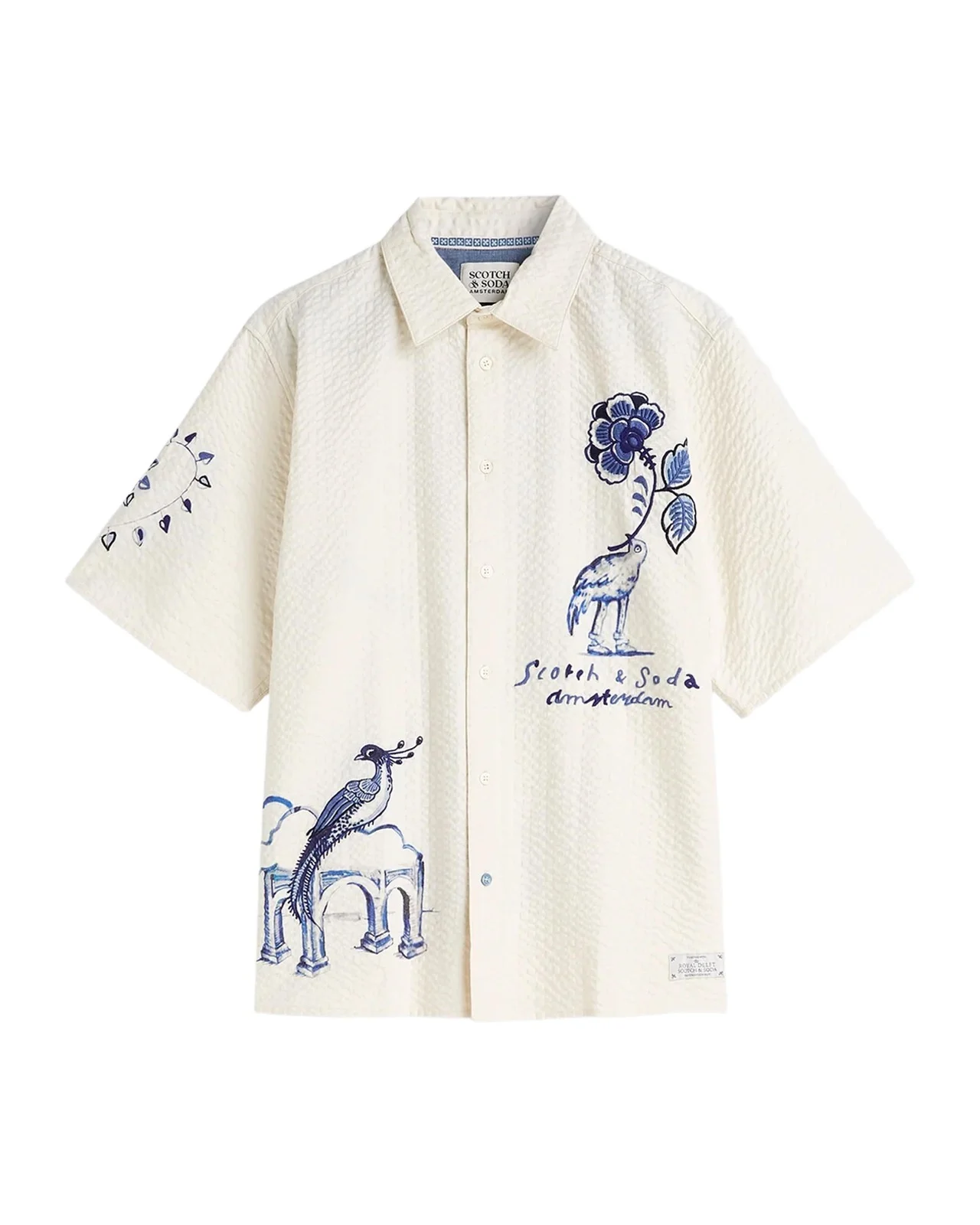Scotch & Soda x Royal Delft Men's Relaxed Short-Sleeve Shirt