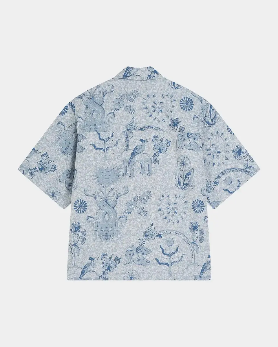 Scotch & Soda x Royal Delft Men's Loose Short-Sleeve Jacquard Shirt | Thumbnail 7 Scotch & Soda x Royal Delft Men's Loose Short-Sleeve Jacquard Shirt | Thumbnail 7