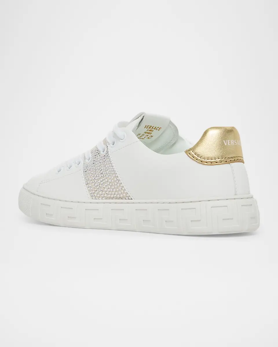 Versace Greca Embellished Leather Low-Top Sneakers | Thumbnail 4 Versace Greca Embellished Leather Low-Top Sneakers | Thumbnail 4