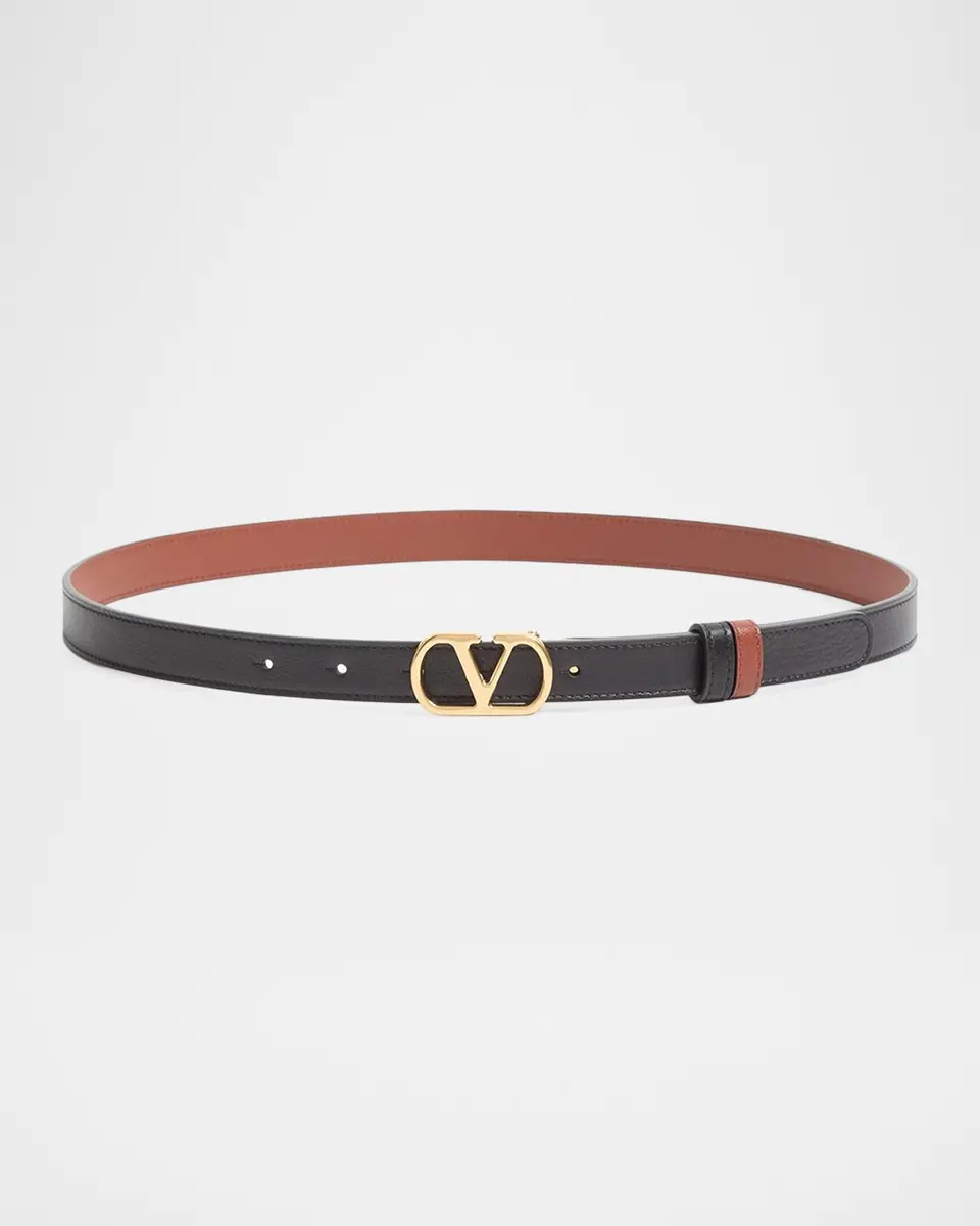 Valentino Garavani VLogo Signature Reversible Shiny Calfskin Belt 20MM | Thumbnail 3 Valentino Garavani VLogo Signature Reversible Shiny Calfskin Belt 20MM | Thumbnail 3