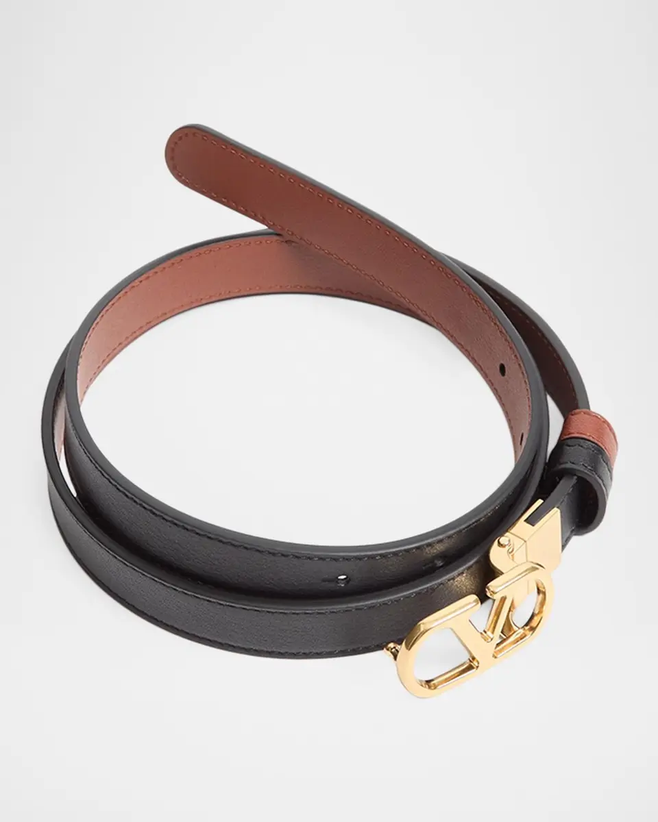 Valentino Garavani VLogo Signature Reversible Shiny Calfskin Belt 20MM | Thumbnail 4 Valentino Garavani VLogo Signature Reversible Shiny Calfskin Belt 20MM | Thumbnail 4
