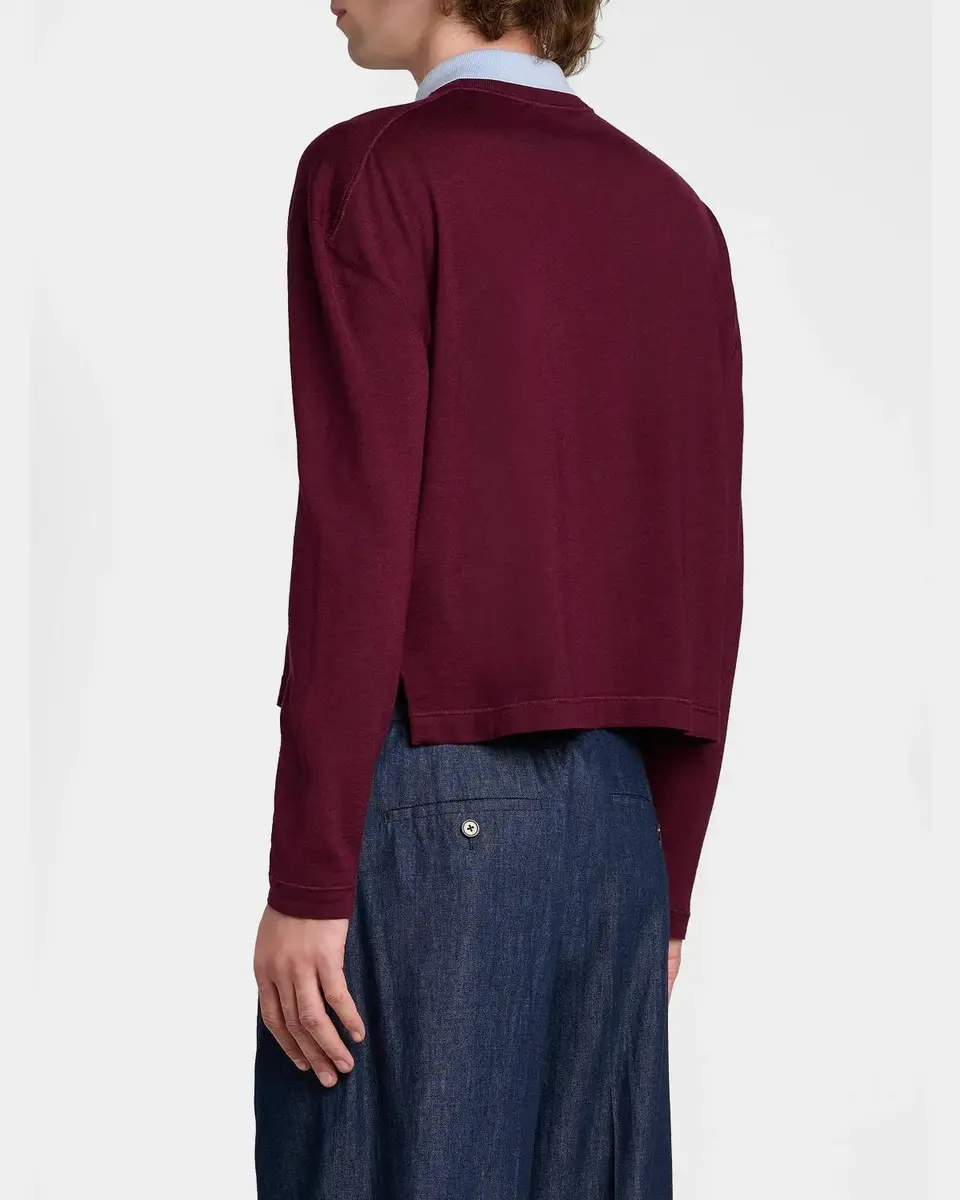Jil Sander Men's Contrast Collar Wool Sweater | Thumbnail 3 Jil Sander Men's Contrast Collar Wool Sweater | Thumbnail 3