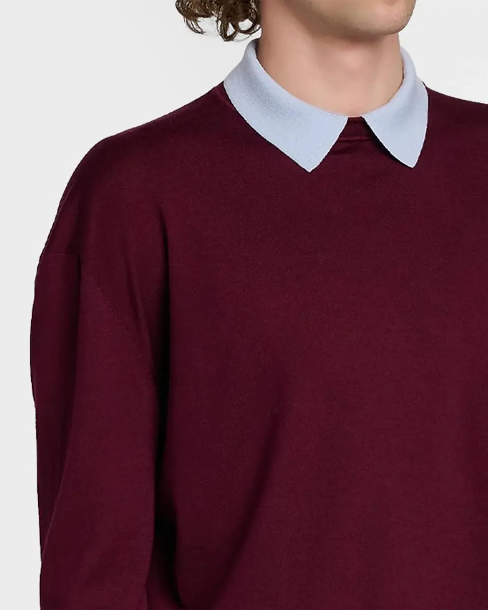 Jil Sander Men's Contrast Collar Wool Sweater | Thumbnail 5 Jil Sander Men's Contrast Collar Wool Sweater | Thumbnail 5