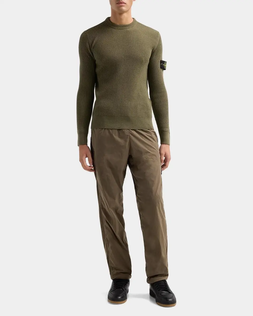 Stone Island Men's Wool Rib-Knit Crewneck Sweater | Thumbnail 2 Stone Island Men's Wool Rib-Knit Crewneck Sweater | Thumbnail 2