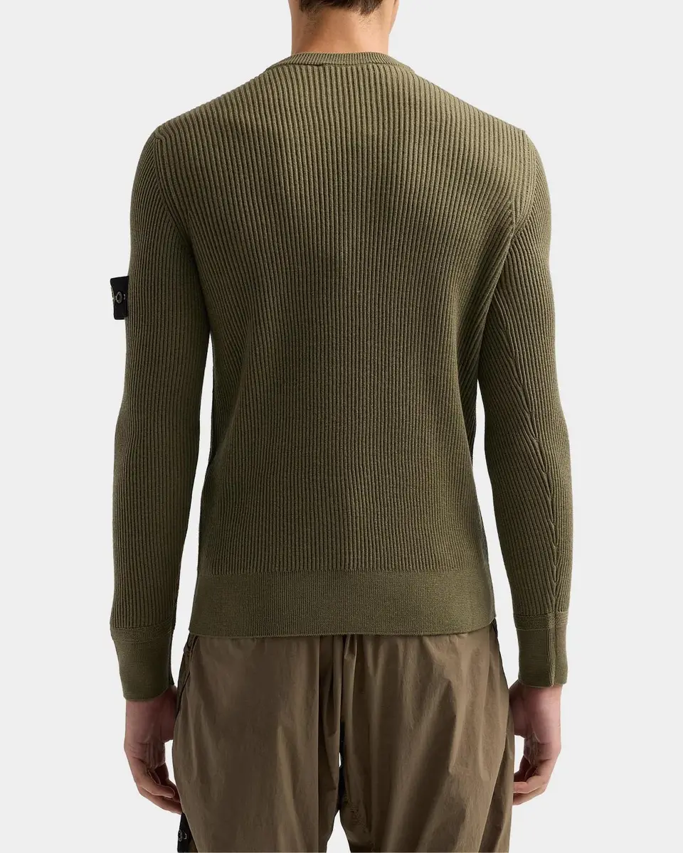 Stone Island Men's Wool Rib-Knit Crewneck Sweater | Thumbnail 3 Stone Island Men's Wool Rib-Knit Crewneck Sweater | Thumbnail 3
