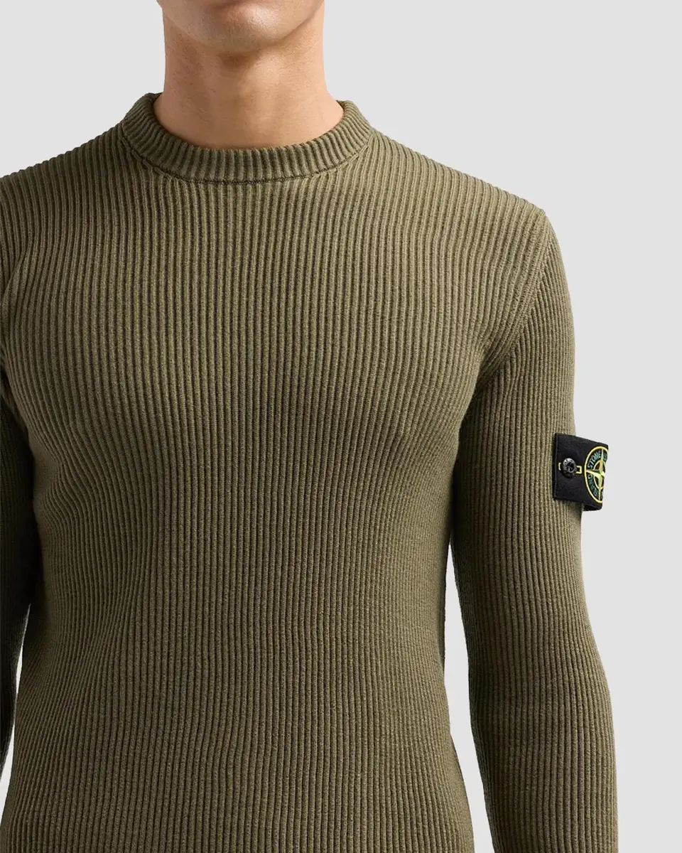 Stone Island Men's Wool Rib-Knit Crewneck Sweater | Thumbnail 5 Stone Island Men's Wool Rib-Knit Crewneck Sweater | Thumbnail 5