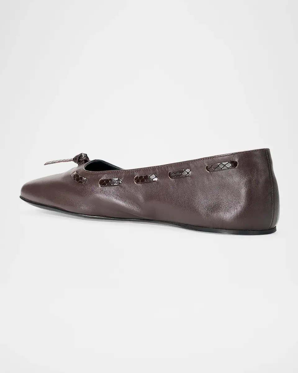 Staud Milo Laced Leather Ballerina Flats | Thumbnail 2 Staud Milo Laced Leather Ballerina Flats | Thumbnail 2