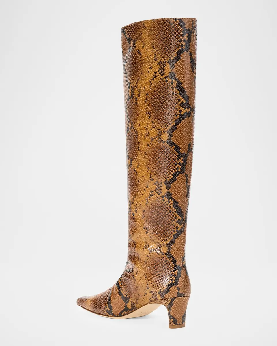 Staud Wally Snake-Embossed Leather Knee-High Boots | Thumbnail 3 Staud Wally Snake-Embossed Leather Knee-High Boots | Thumbnail 3