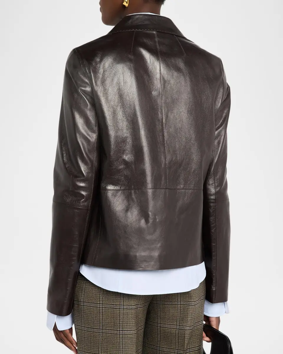 Lafayette 148 New York Button-Down Nappa Leather Jacket | Thumbnail 3