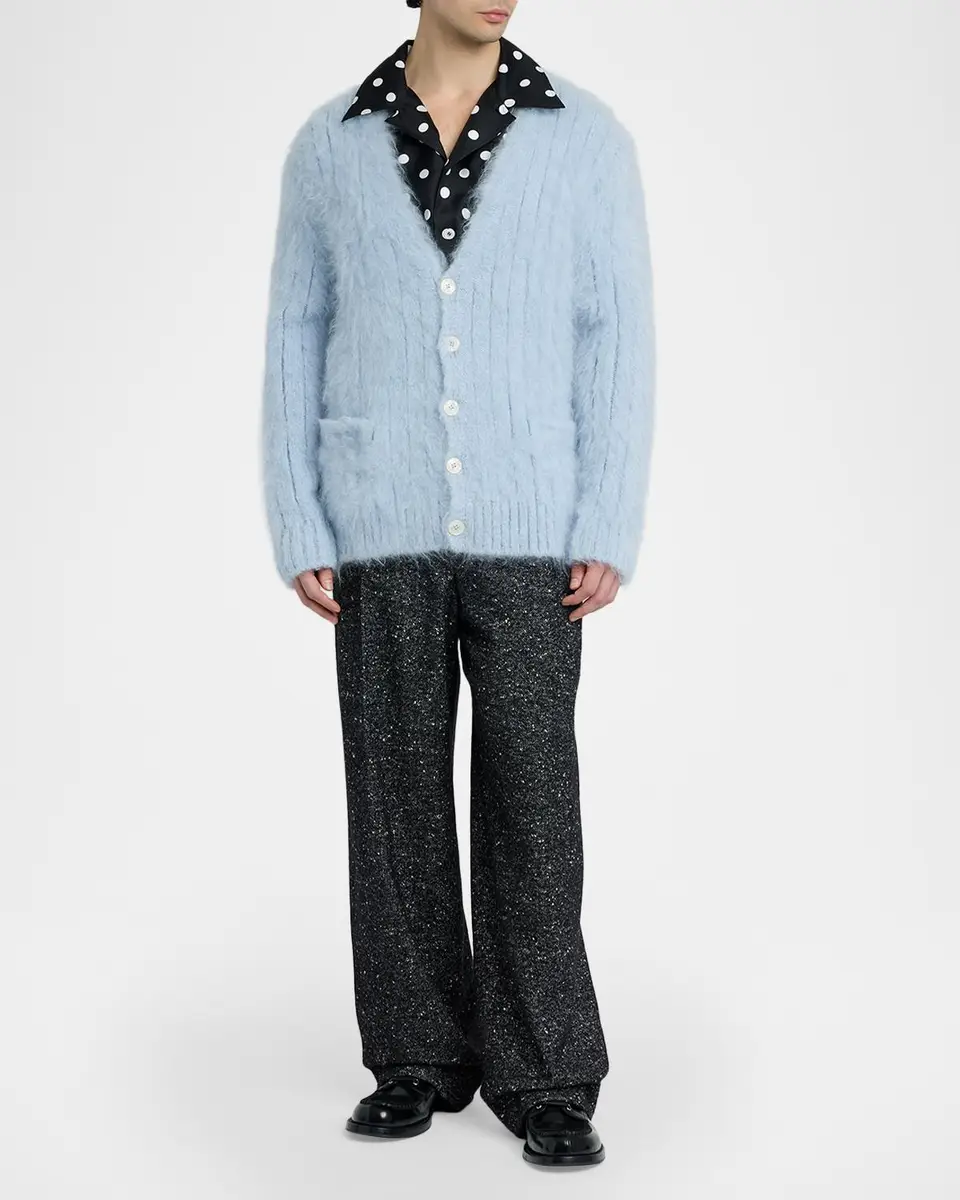 Dolce & Gabbana Men's Costa Mohair V-Neck Cardigan Sweater | Thumbnail 2 Dolce & Gabbana Men's Costa Mohair V-Neck Cardigan Sweater | Thumbnail 2