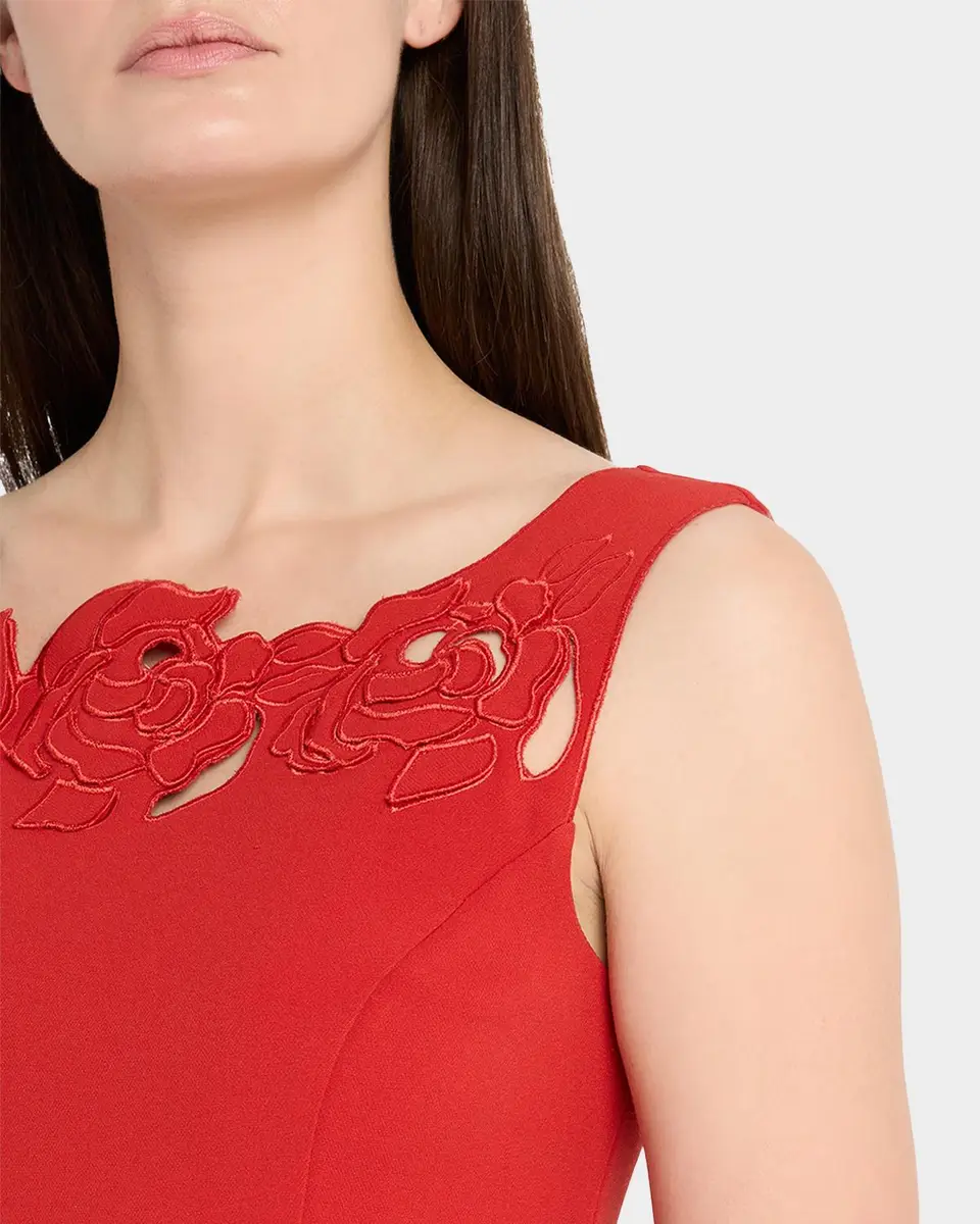 THEIA Christabel Embroidered Cutout Midi Dress | Thumbnail 5
