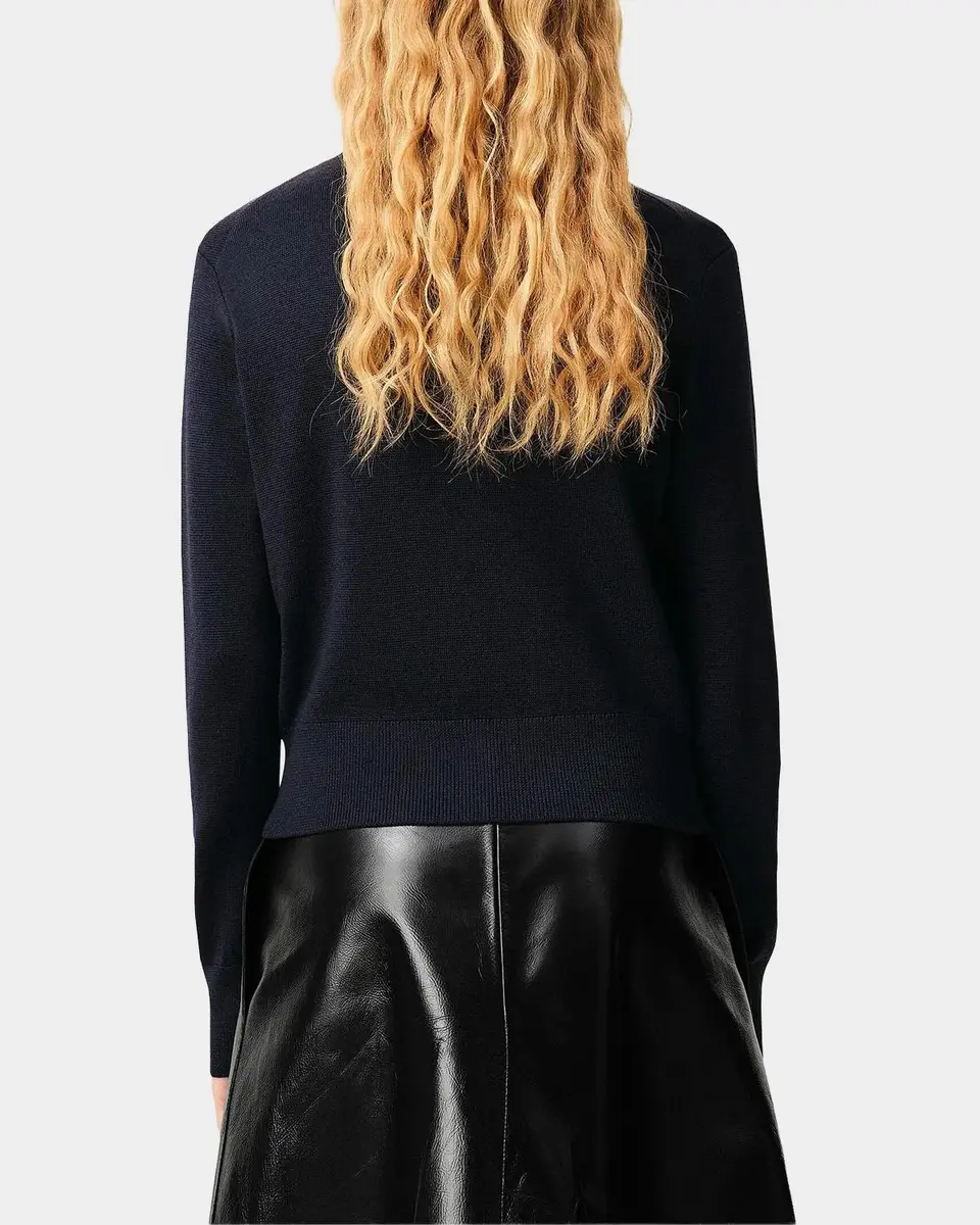 AMI PARIS Ami De Coeur Embroidered Wool Crewneck Cardigan | Thumbnail 3