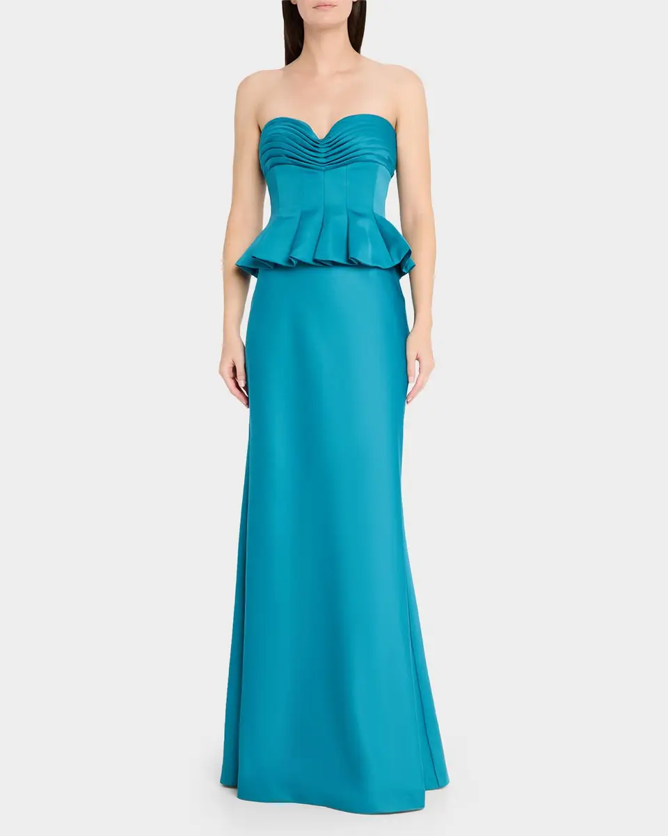 THEIA Sydney Strapless Peplum Trumpet Gown | Thumbnail 2 THEIA Sydney Strapless Peplum Trumpet Gown | Thumbnail 2